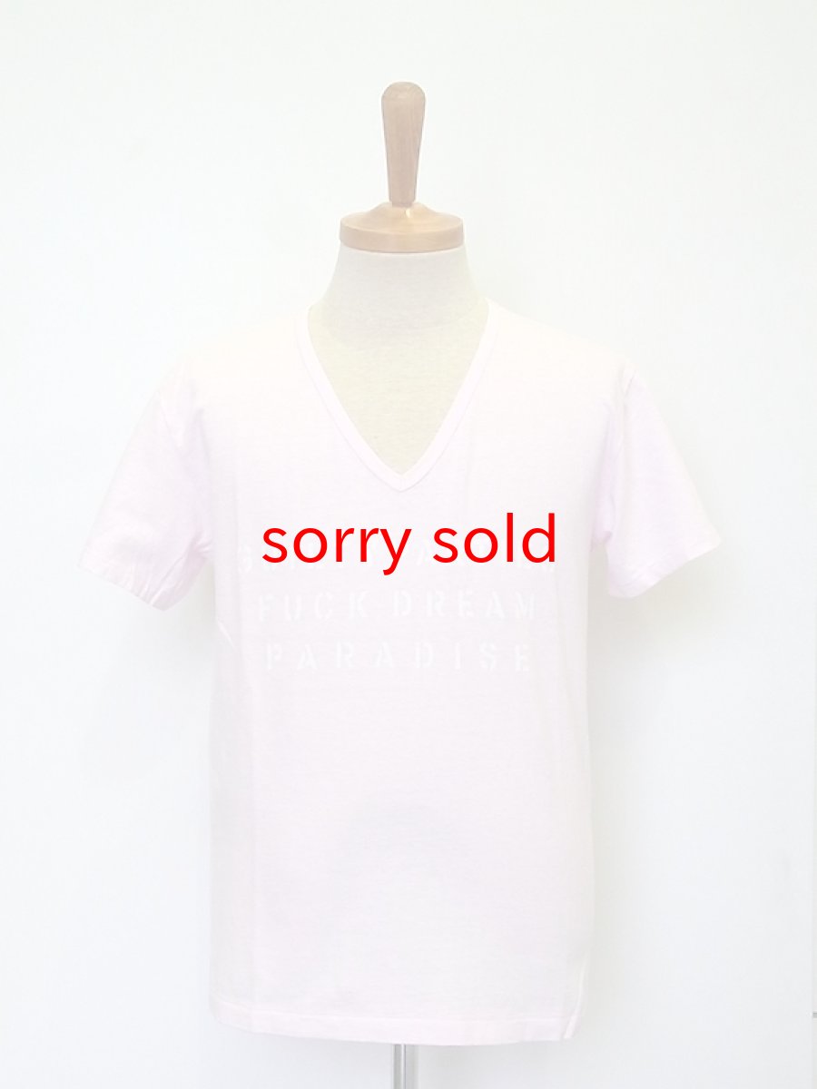 画像1: sale価格お問い合わせ下さい。 wackomaria  / ワコマリア color v neck tee(fuck dream paradise). (1)