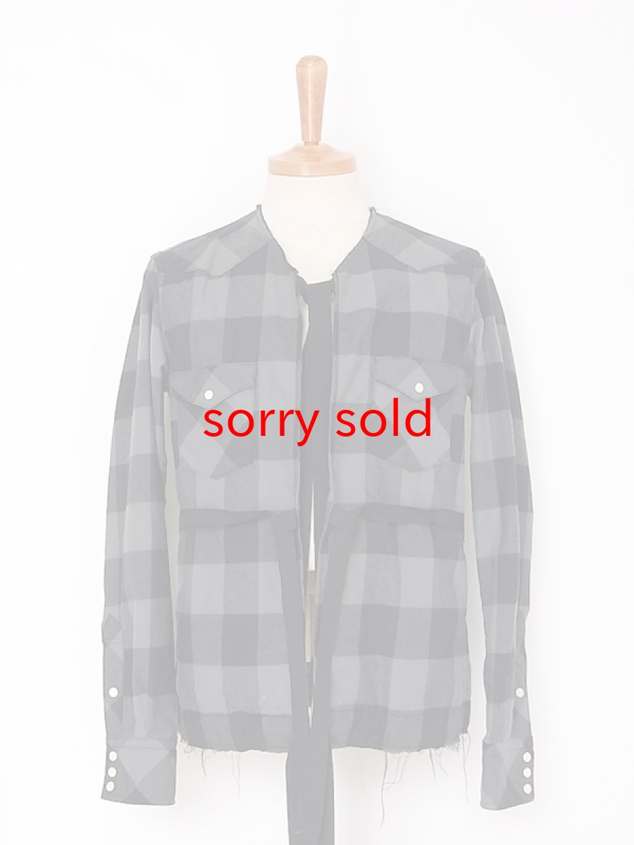 画像1: sale TAKAHIROMIYASHITATheSoloist / ソロイスト collarless western shirt. (1)