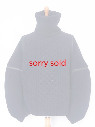 画像1: sale TAKAHIROMIYASHITATheSoloist / ソロイスト balloon sleeve back zip turtleneck  sweater.