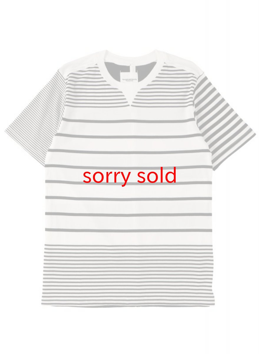 画像1: sale TAKAHIROMIYASHITATheSoloist / ソロイスト crew neck s/s multi striped tee. (1)