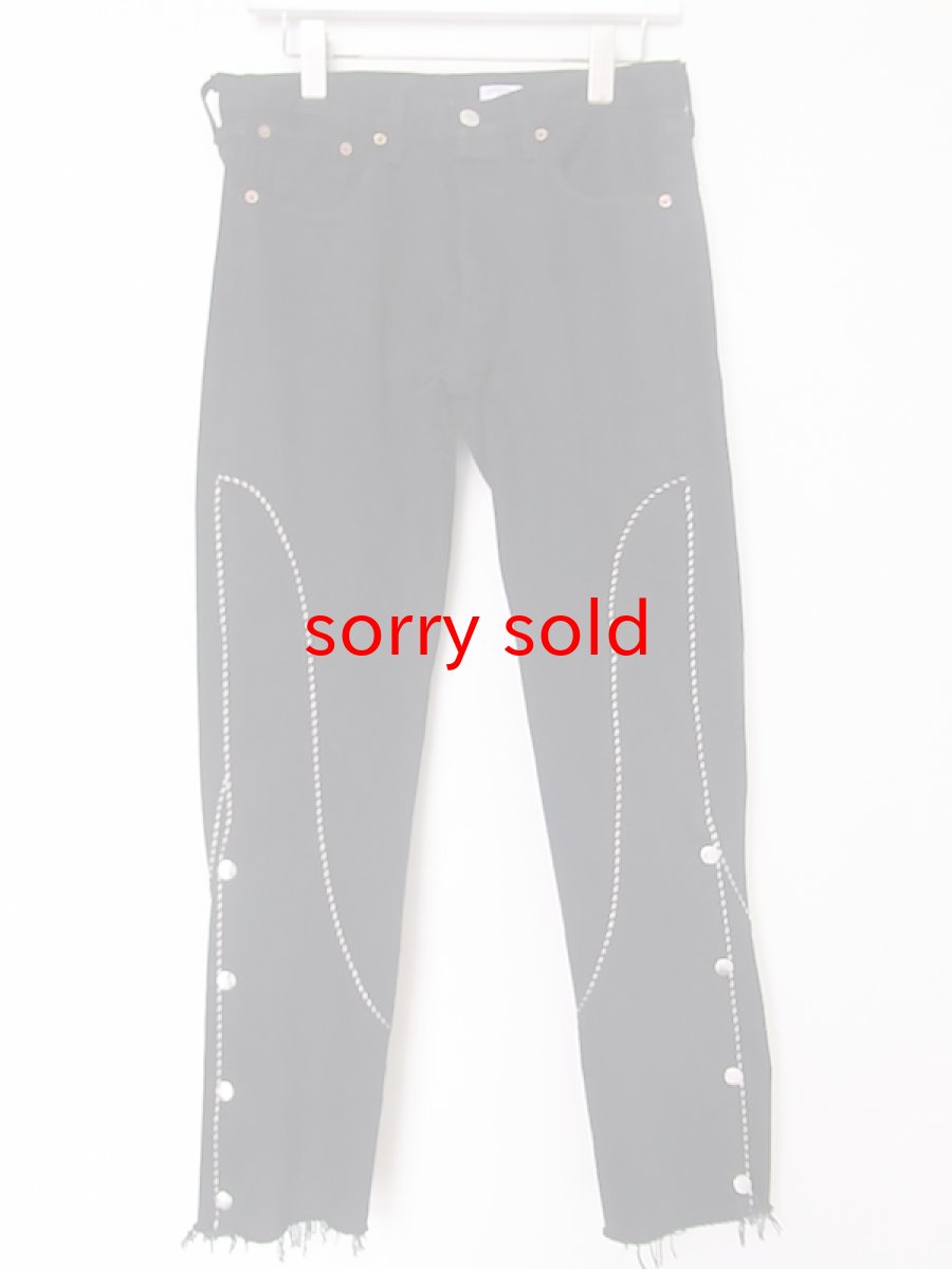 画像1: OLD PARK / WESTERN JEANS 2 BLACK M(A) (1)