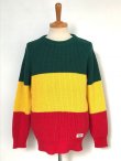 画像3: セール価格お問い合わせください。wackomaria  / ワコマリア rasta striped crew neck sweater(type-2).