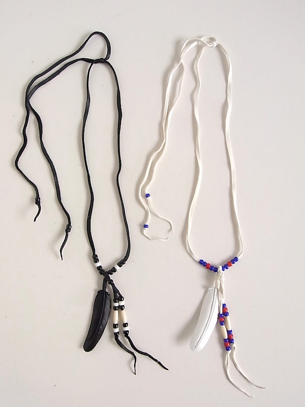 sale leather feather necklace.-S- TAKAHIROMIYASHITATheSoloIst 