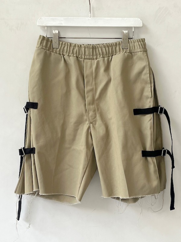 画像1: sale OLD PARK / PLEATS SHORTS