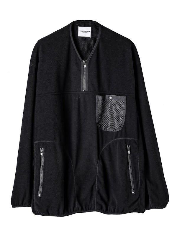 画像1: TAKAHIROMIYASHITATheSoloist / ソロイスト back gusset sleeve harf zip fleece jacket.(solid)